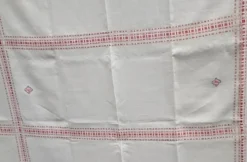 service de table ancien rouge et blanc 