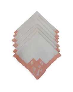 Service de table art déco 1930 : grande nappe rectangulaire et 6 servi