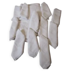 service de table 2 nappes + 11 serviettes mono GC en métis