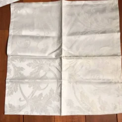 Serviette Christofle "Orangerie" coton Gris damassé