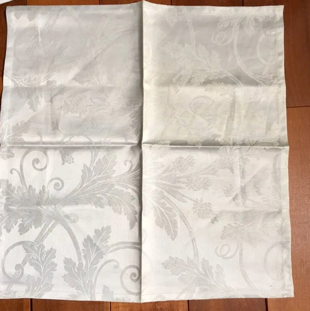 Serviette Christofle "Orangerie" coton Gris damassé