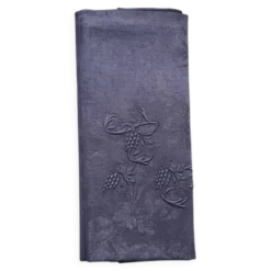 Serviette de table ancienne brodée AC violette