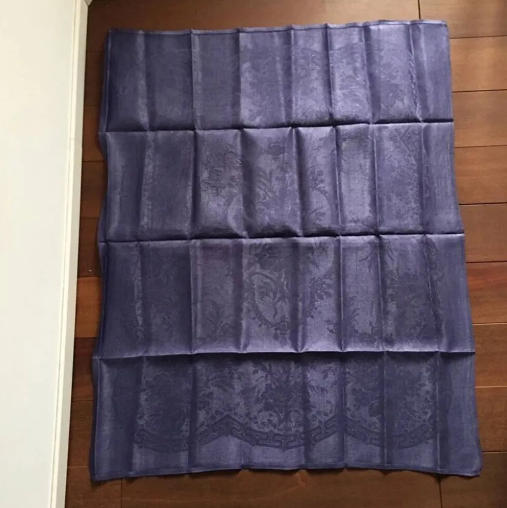 Serviette de table ancienne brodée AC violette