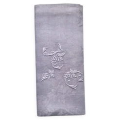 Serviette de table ancienne brodée AC lilas