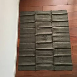 Serviette de table ancienne kaki brodée JG