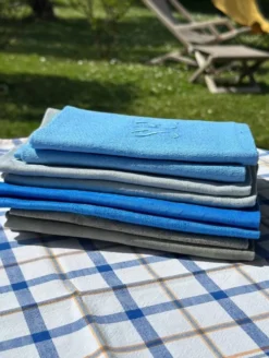 8 serviettes anciennes dépareillées teintées