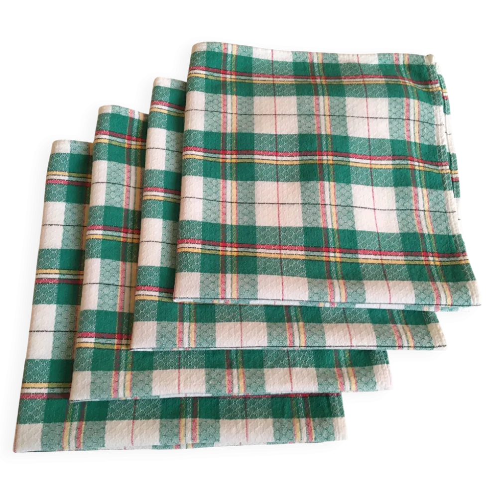 4 serviettes bistrot vertes 47 x 45