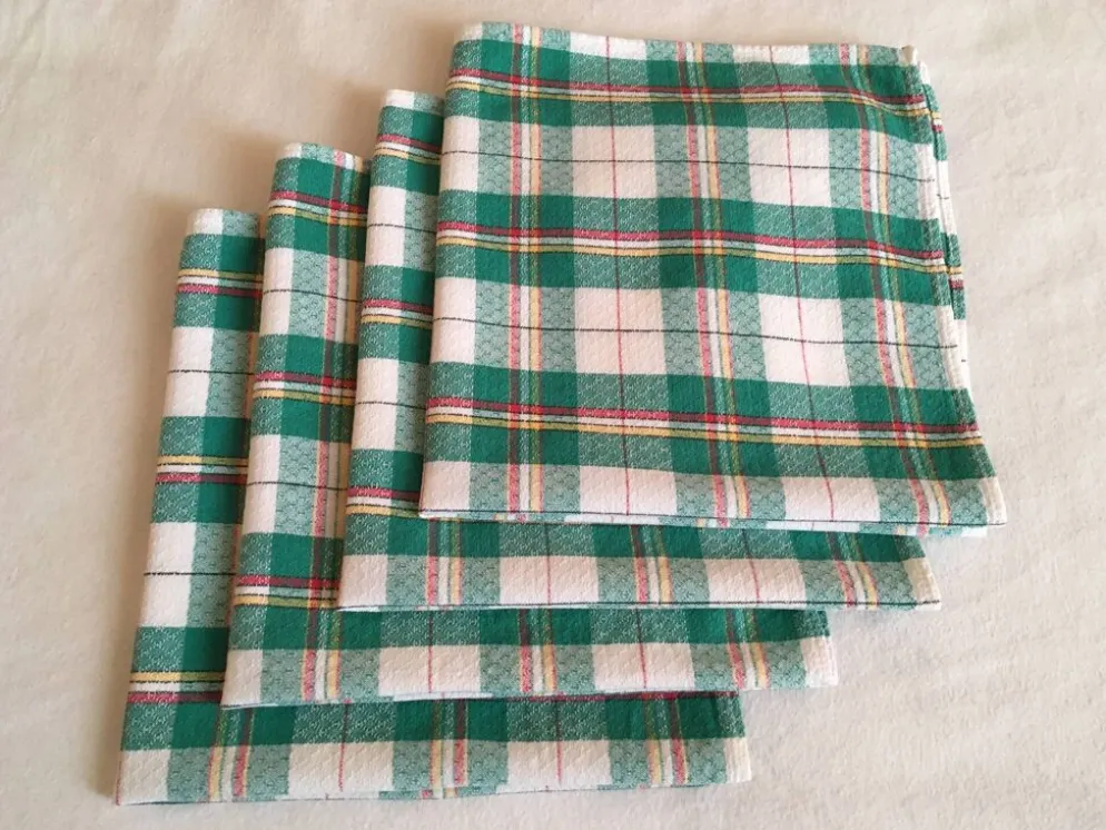 4 serviettes bistrot vertes 47 x 45