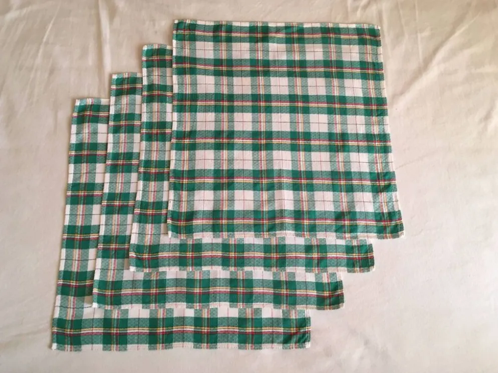4 serviettes bistrot vertes 47 x 45