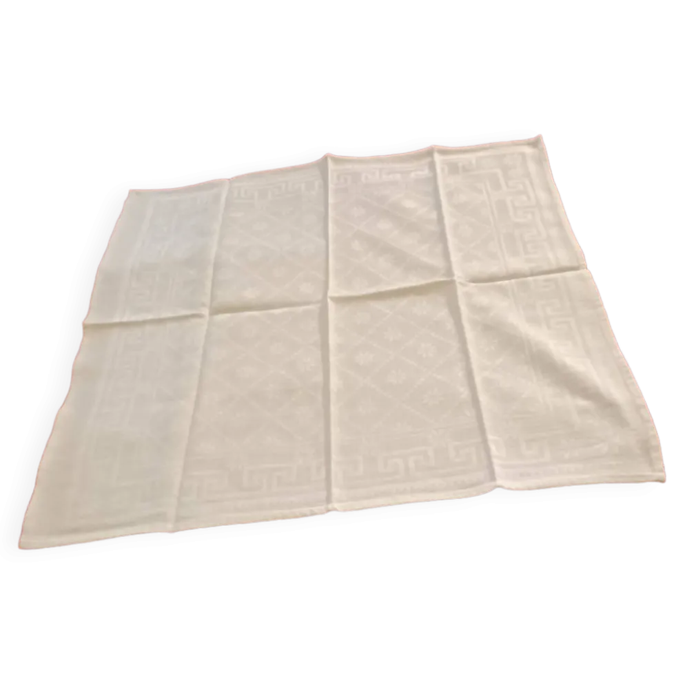 4 serviettes blanches damassé de lin