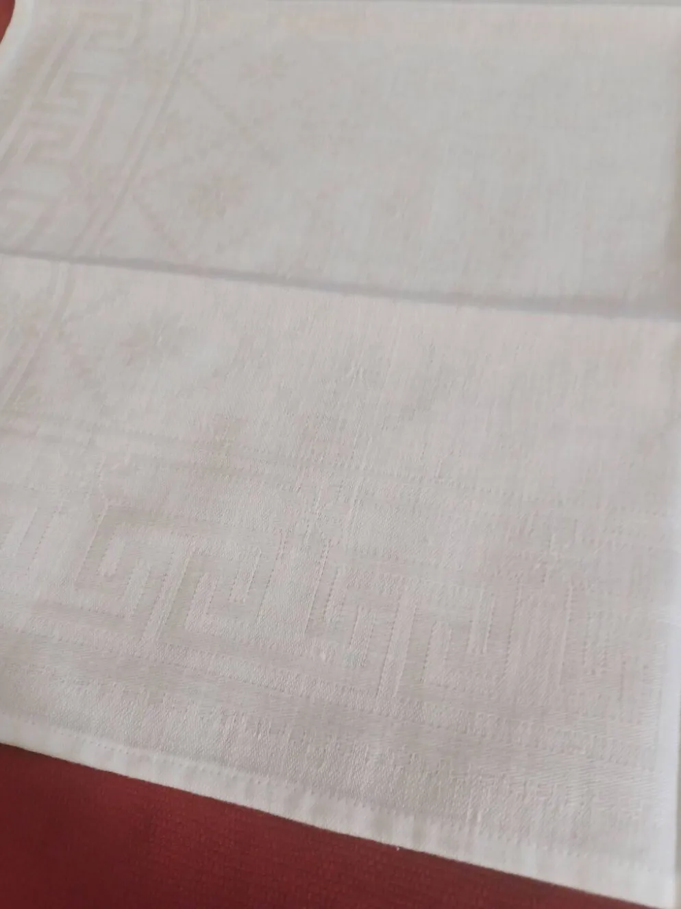 4 serviettes blanches damassé de lin