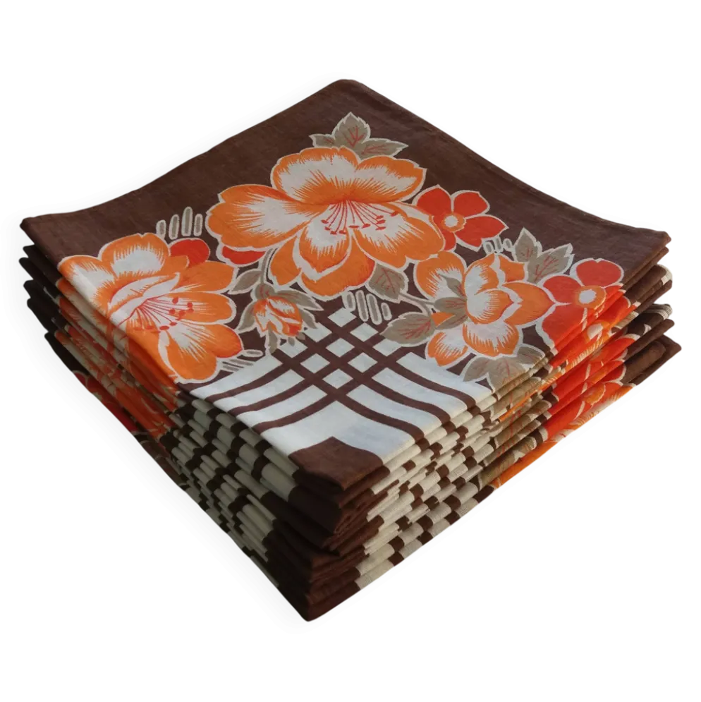 12 serviettes de table, années 70