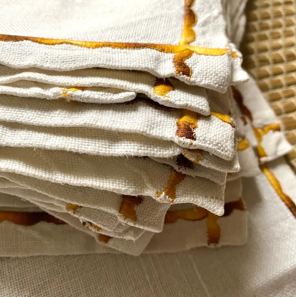 10 serviettes de table brodées