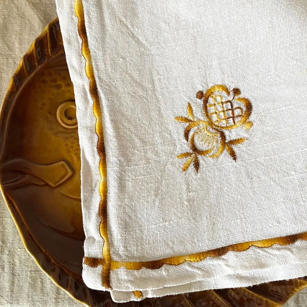 10 serviettes de table brodées