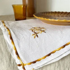 10 serviettes de table brodées