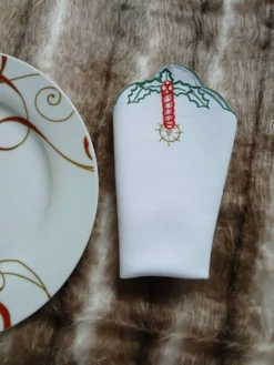 6 serviettes de table brodées anciennes