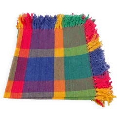 5 serviettes de table à carreaux multicolores