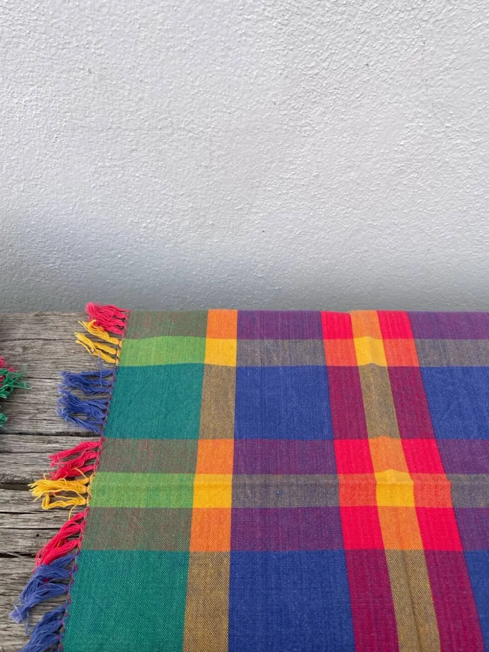 5 serviettes de table à carreaux multicolores