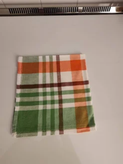 12 serviettes de table à carreaux vintage