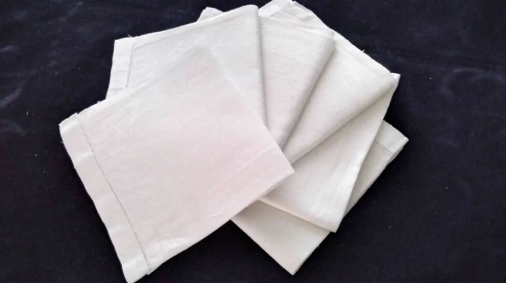 6 serviettes de table en lin damassé
