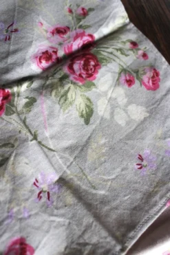 4 serviettes de table Fleurs Pois romantique