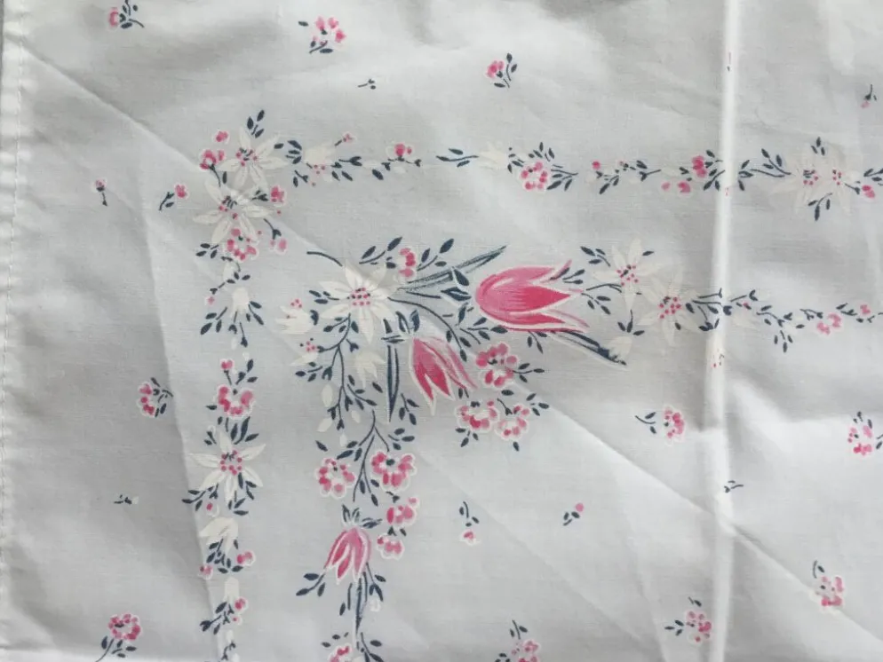 6 serviettes de table rétro motif fleuri vintage