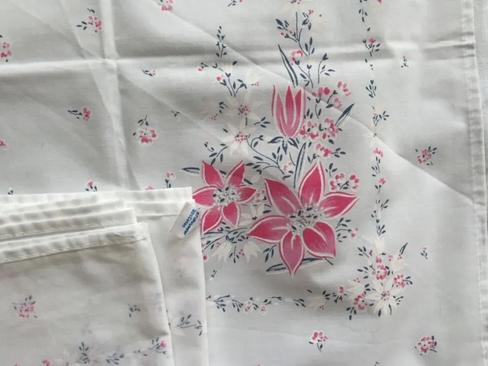 6 serviettes de table rétro motif fleuri vintage