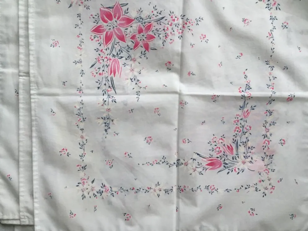 6 serviettes de table rétro motif fleuri vintage