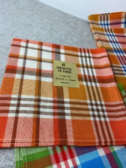 Serviettes de tables pur coton neuves vintage
