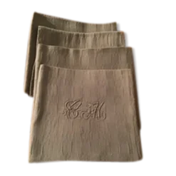4 serviettes de table vert amande en coton