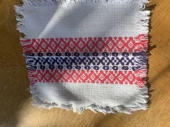 6 serviettes en coton basque motifs rose et bleu indigo vintage