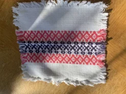 6 serviettes en coton basque motifs rose et bleu indigo vintage