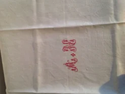 5 serviettes en coton damassées monogrammees
