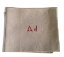 5 serviettes en coton damassées monogrammees
