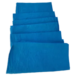 6 serviettes en coton damassées teintées bleues émeraude