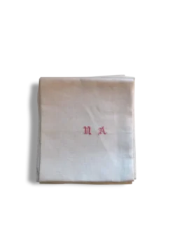 5 serviettes en coton dammasè monogrammees NA