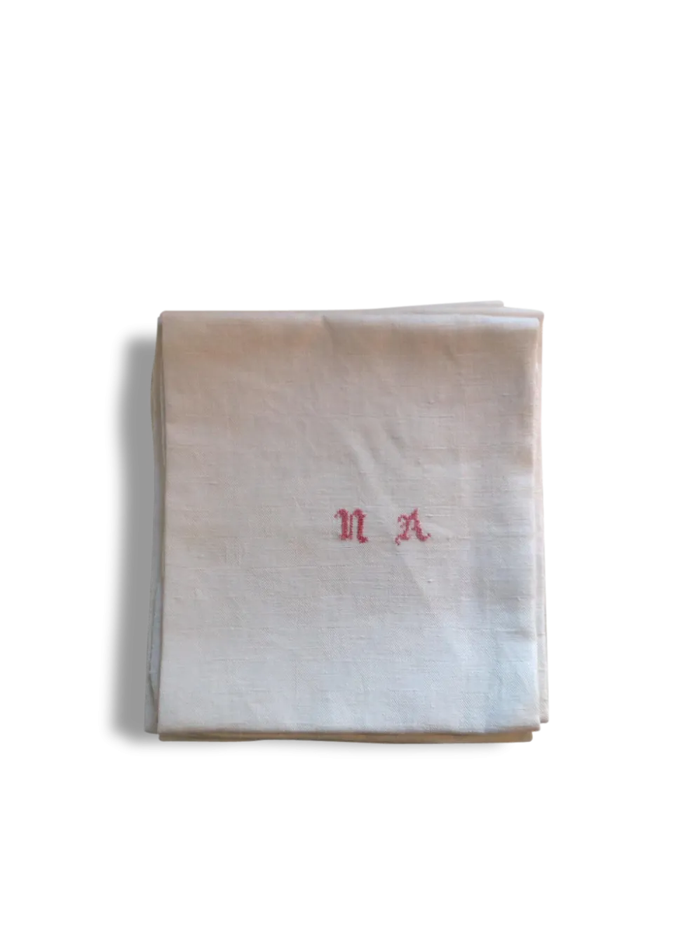 5 serviettes en coton dammasè monogrammees NA