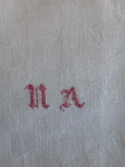 5 serviettes en coton dammasè monogrammees NA