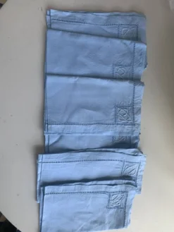 6 serviettes en coton et lin bleu pastel, monogrammées OG