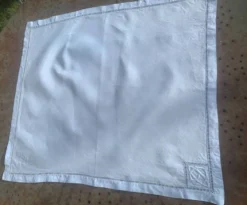 6 serviettes en coton et lin bleu pastel, monogrammées OG