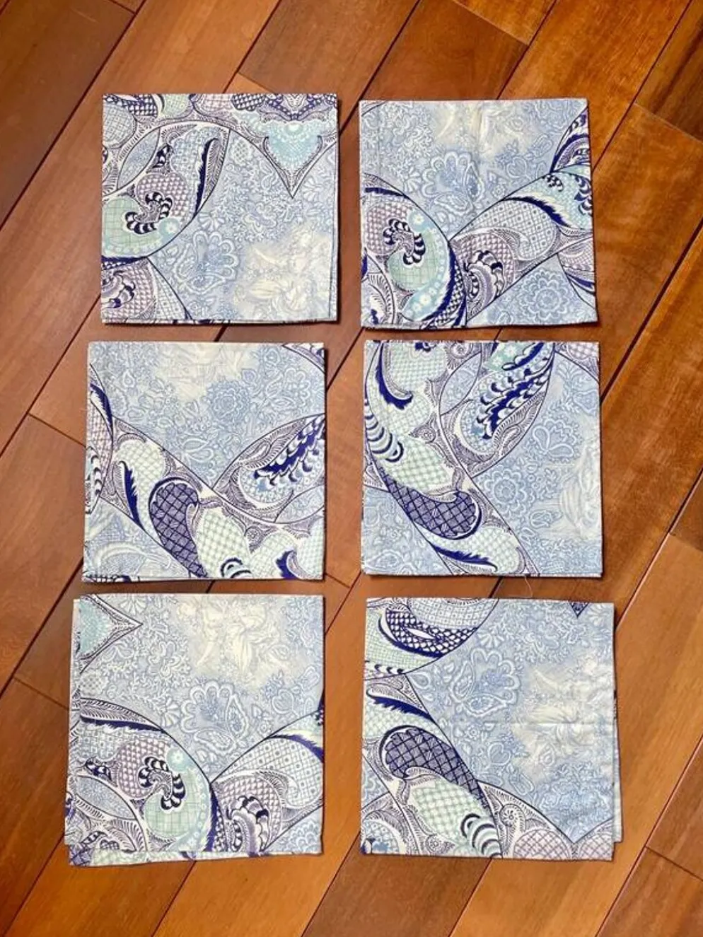 6 serviettes en satin de coton "Trianon"