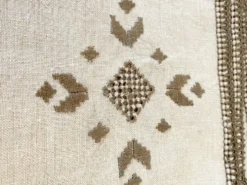 6 serviettes lin coton, décor brodé