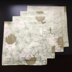 4 serviettes Palmier de chez Christofle satin de coton