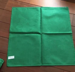 10 serviettes Patrick Frey damassé coton vert