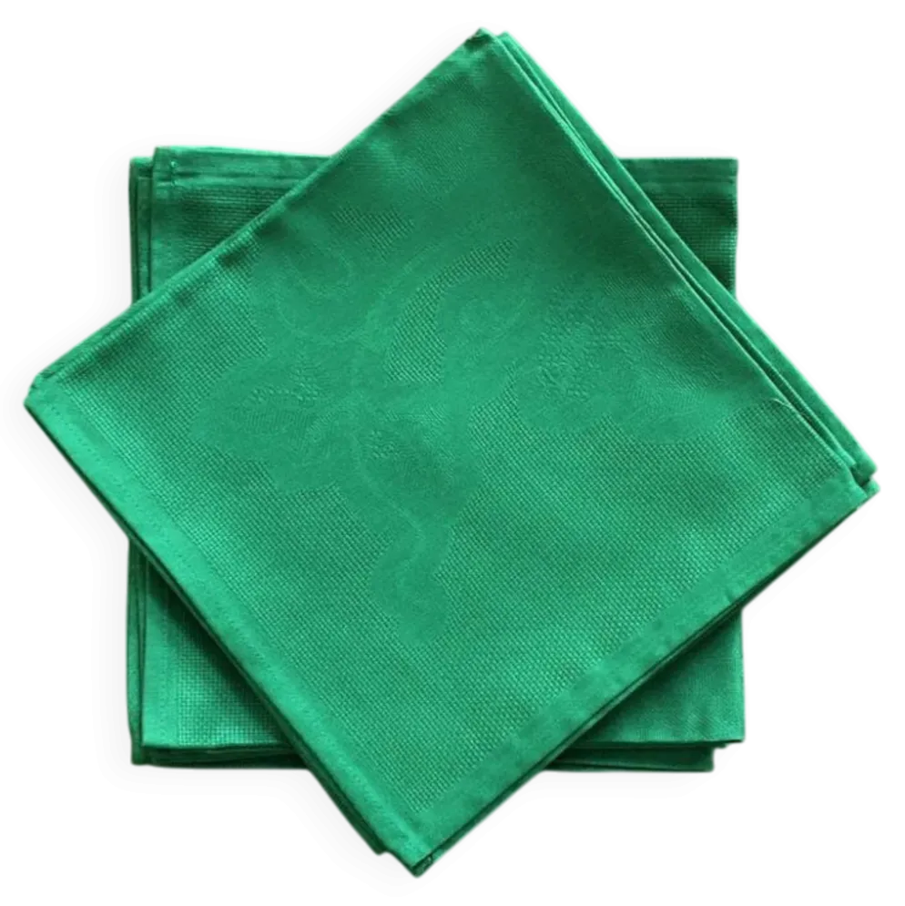 10 serviettes Patrick Frey damassé coton vert