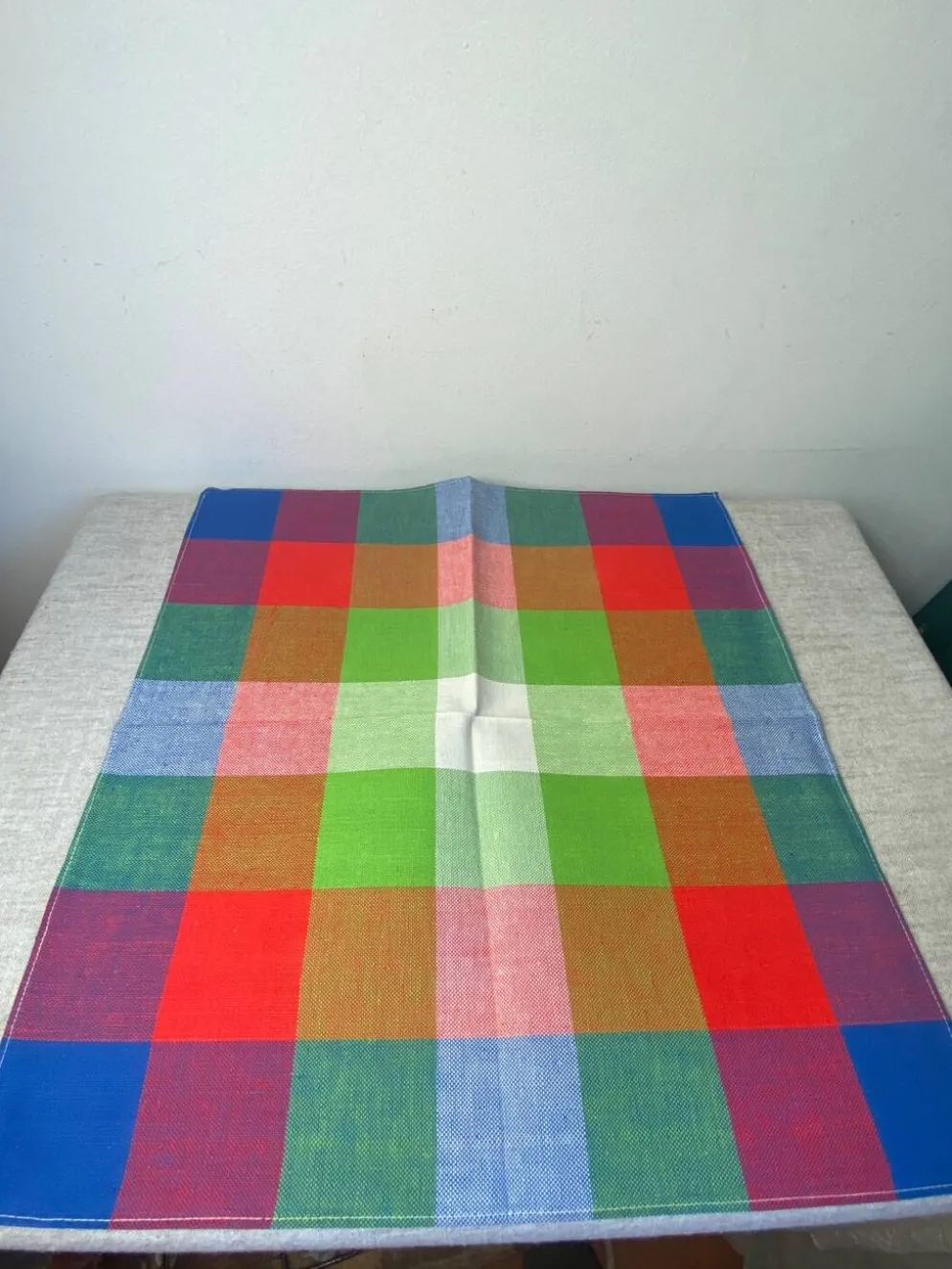 Serviettes pue coton modèle vintage à carreaux