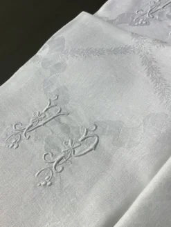 9 serviettes VP damassé 87x72cm motifs rubans