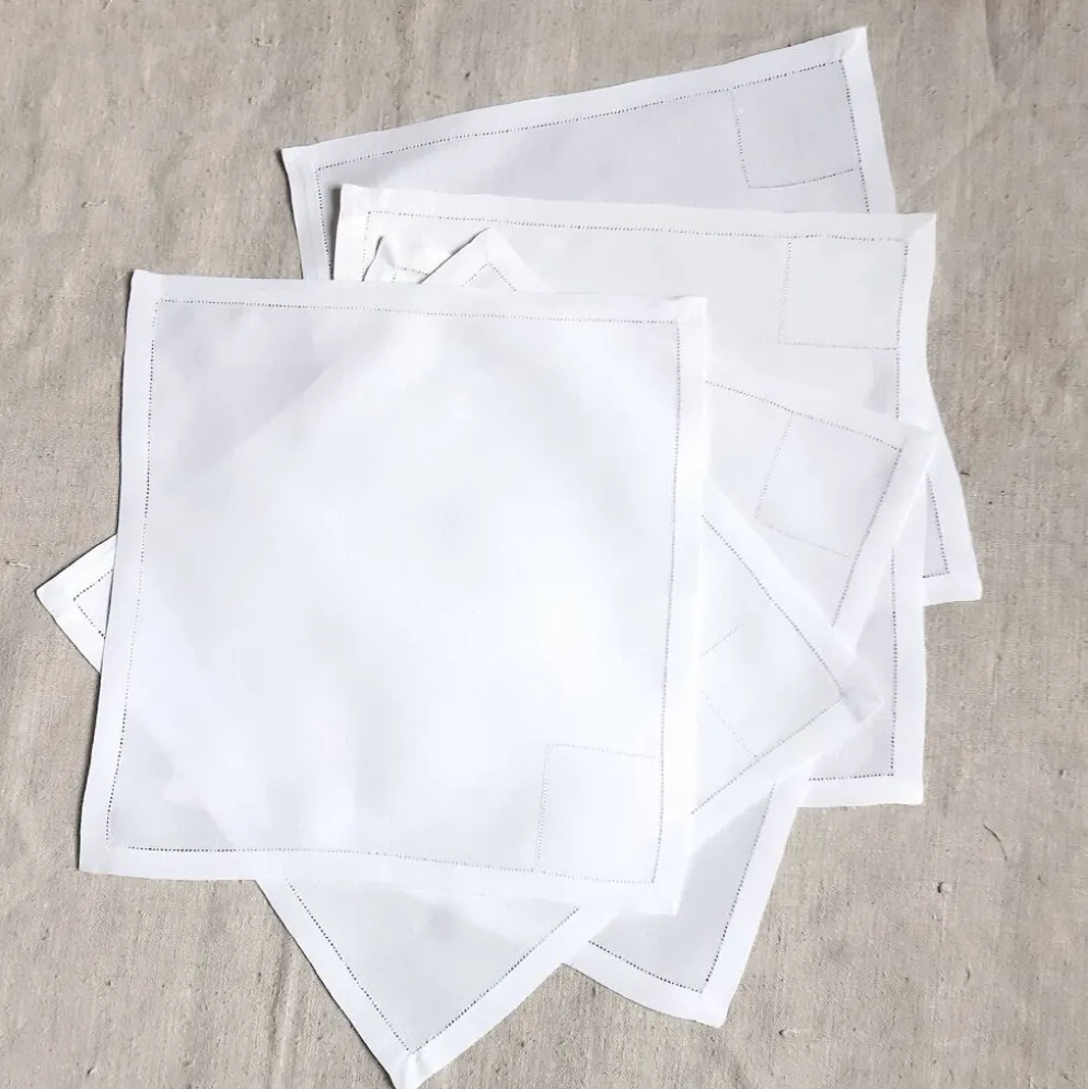 5 serviettes, 25,5x26 cm, en toile de fil