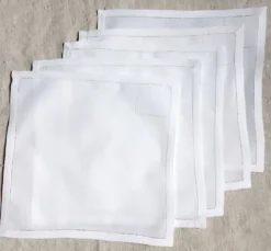 5 serviettes, 25,5x26 cm, en toile de fil