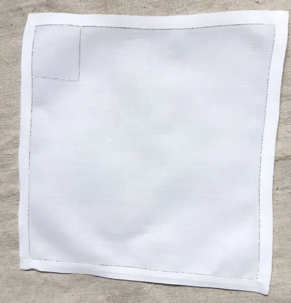 5 serviettes, 25,5x26 cm, en toile de fil